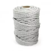 Bobine de cordon en coton pour macramé 5 mm - Gris Clair x 50m
