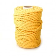 Bobine de cordon en coton pour macramé 5 mm - Jaune x 50m