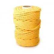 Bobine de cordon en coton pour macramé 5 mm - Jaune x 50m
