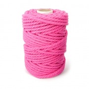Bobine de cordon en coton pour macramé 5 mm - Fuchsia x50m