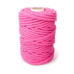 Bobine de cordon en coton pour macramé 5 mm - Fuchsia x50m