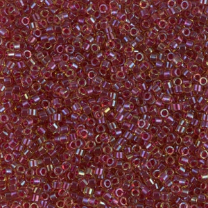 Miyuki Delica 11/0 DB0282 - Luster Light Topaz Lined Cranberry x8g