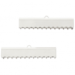 Embouts griffes à serrer 40 mm pour la création de bijoux fantaisie Placage argent fin x2