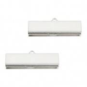 Embouts à serrer lisses 30 mm pour la création de bijoux fantaisie Placage argent fin x2