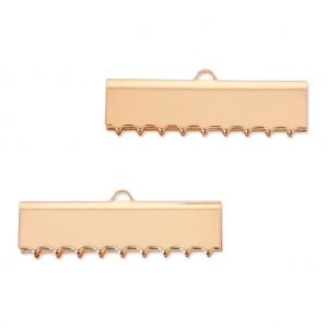 Embouts griffes à serrer 30 mm pour la création de bijoux fantaisie doré rose x2