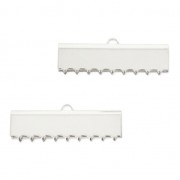 Embouts griffes à serrer 30 mm pour la création de bijoux fantaisie Placage argent fin x2