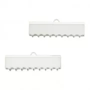 Embouts griffes à serrer 30 mm pour la création de bijoux fantaisie Placage argent fin x2