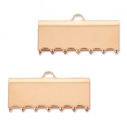 Embouts griffes à serrer 20 mm pour la création de bijoux fantaisie doré rose x2