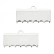 Embouts griffes à serrer 20 mm pour la création de bijoux fantaisie Placage Argent fin x2