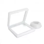 Cadre de présentation 3D pour tissages de perles ou autres objets 9x9 cm - Blanc