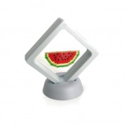 Cadre présentation 3D pour tissages de perles ou autres objets 7.5x7.5cm - Blanc