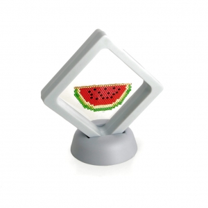 Cadre présentation 3D pour tissages de perles ou autres objets 7.5x7.5cm - Blanc