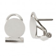 Clous d'oreilles avec clips de sécurité Omega - 10 mm Placage argent fin x2