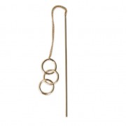 Boucles d'oreilles chaines pendantes avec anneaux 110 mm doré à l'or fin x2