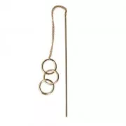 Boucles d'oreilles chaines pendantes avec anneaux 110 mm doré à l'or fin x2