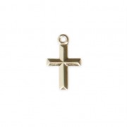 Breloque fine Croix 11x7 mm en Gold filled (or laminé) x1