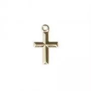 Breloque fine Croix 11x7 mm en Gold filled (or laminé) x1