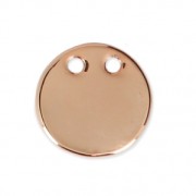 Pendentif double trous rond martelé 10 mm - doré rose x1