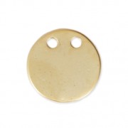 Pendentif double trous rond martelé 10 mm - doré satiné x1
