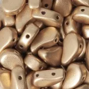 Perles en verre tchèque deux trous Paisley Duo 9x5.5 mm Gold Mat x10g