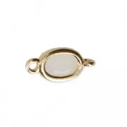 Intercalaire ovale  - pierre imitation gemme Cristal de Roche 12.6x5.8 mm doré x1
