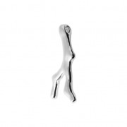 Pendentif Corail 18x9 mm pour la création de bijoux fantaisie DIY rhodié x1