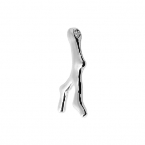 Pendentif Corail 18x9 mm pour la création de bijoux fantaisie DIY rhodié x1