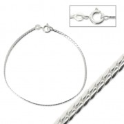 Bracelet maille gourmette bombée frappée 1.90 mm en Argent 925 x18cm