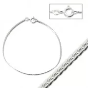 Bracelet maille gourmette bombée frappée 1.90 mm en Argent 925 x18cm