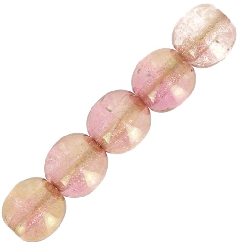 Perles en verre tchèque rondes  4 mm Luster Rose x50