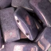 Perles en verre tchèque Carrier Bead 2 trous 9x17 mm Opaque Luster Amethyst x10