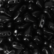 Perles en verre DropDuo® 2 trous 3x6 mm Jet x50