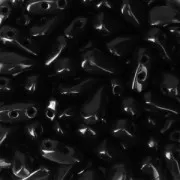 Perles en verre DropDuo® 2 trous 3x6 mm Jet x50