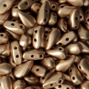 Perles en verre DropDuo® 2 trous 3x6 mm Gold Mat x50|raw }}