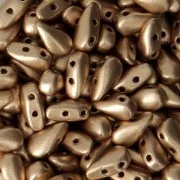 Perles en verre DropDuo® 2 trous 3x6 mm Gold Mat x50