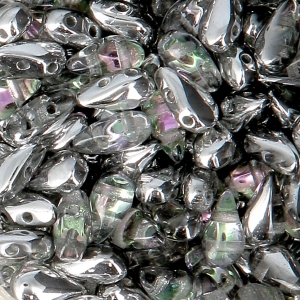 Perles en verre DropDuo® 2 trous 3x6 mm Crystal Vitrail Light x50