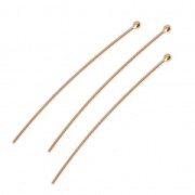Clous tête boule 50x0.7 mm - Doré à l'or fin x20