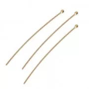 Clous tête boule 50x0.7 mm - Doré à l'or fin x20