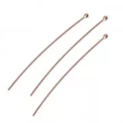 Clous tête boule 50x0.7 mm - doré rose x20