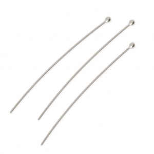 Clous tête boule 50x0.7 mm - Placage Argent fin x20
