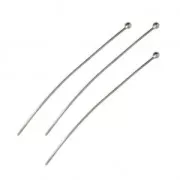 Clous tête boule 50x0.7 mm - Placage Argent fin vieilli x20