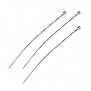 Clous tête boule 50x0.7 mm - Placage Argent fin vieilli x20