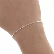 Chaîne maille boule 1,6 mm Placage argent fin x1m