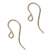 Crochets d'oreilles surface diamantée 11 mm en Gold filled (or laminé)    x2