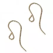 Crochets d'oreilles surface diamantée 11 mm en Gold filled (or laminé)    x2