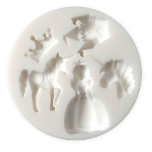 Mini moule silicone pour pâte polymère et pâte de métal Licorne Princesse