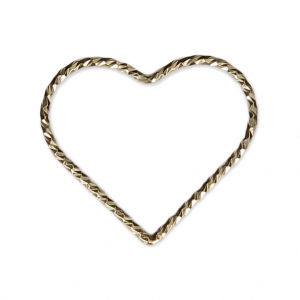 Anneau fermé coeur diamanté 17.5 mm en Gold filled (or laminé)  x1