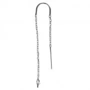Chaines d'oreilles traversantes 48 mm pour semi-percées en Argent 925 x2