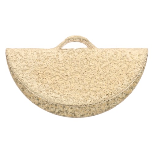 Embout pince demi-lune diamanté 15x8 mm - Doré x1