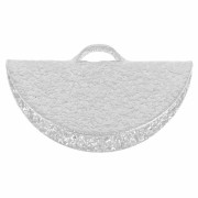 Embout pince demi-lune diamanté 15x8 mm Argenté x1